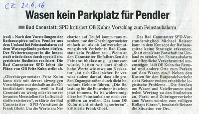 Wasen kein Parkplatz für Pendler